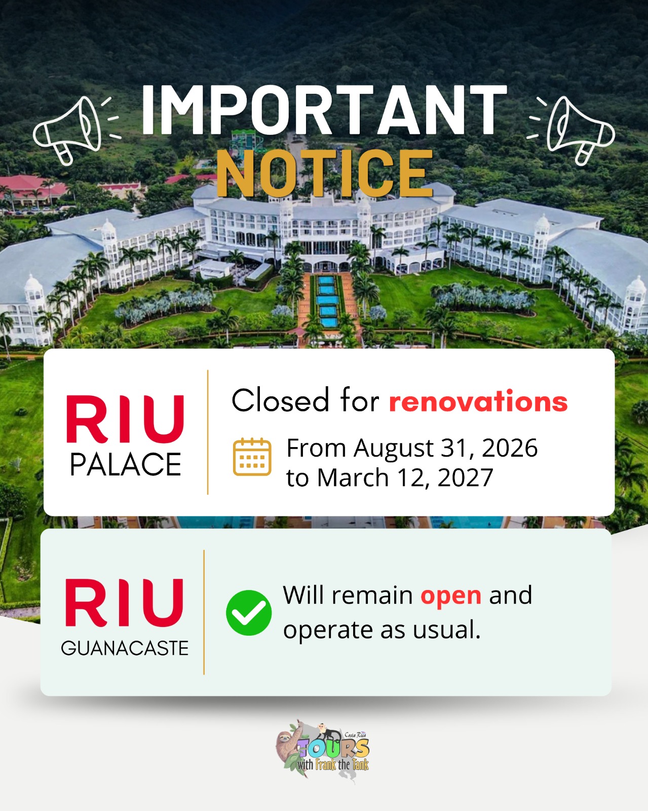 Riu Palace Costa Rica to Reopen Renovated in March 2027