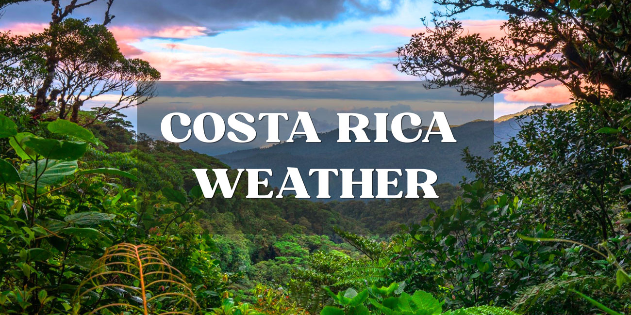 Sunny dry-season weather graphic for Guanacaste Costa Rica near RIU Guanacaste